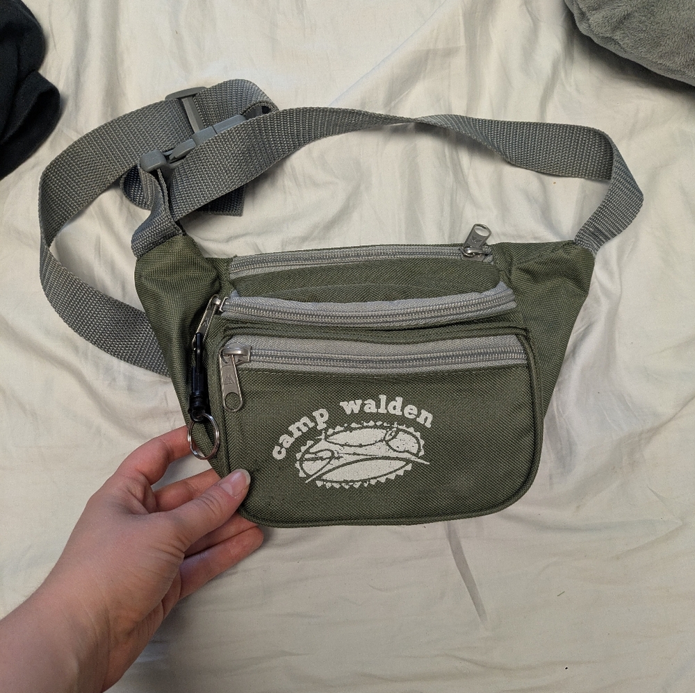 Camp Walden Fanny Pack Green Canvas Adjustable Strap Outdoor Hiking Staff Bag